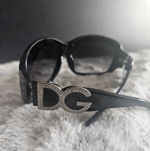Dolce & Gabbana Black Sunglasses with Silver Accents